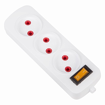 Колодка 3 гнезда б/з с выключателем Эконом PROconnect