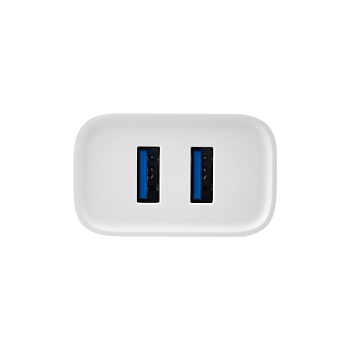 Сетевое зарядное устройство 2 x USB, 5V, 2,4 A, белое REXANT