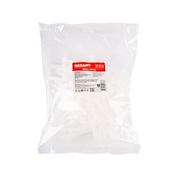 Стяжка нейлоновая с дюбелем 150x7,0мм, ø 8,0мм, белая (50 шт/уп) REXANT