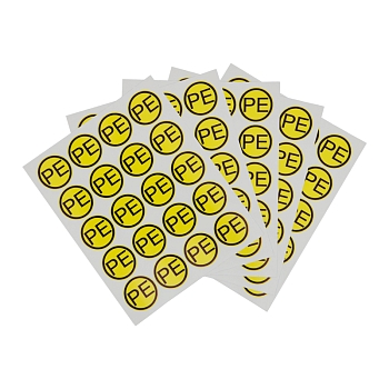 Наклейка знак электробезопасности «PE»,  диаметр 20мм (20 шт. на листе) REXANT