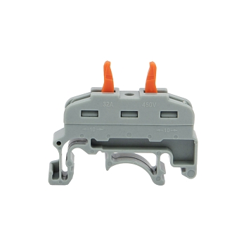 Клемма СМК 222-421D проходная 1-полюсная, с креплением на DIN-рейку (0,08-4 мм²) серая (25 шт./уп.) REXANT