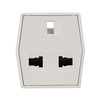 Адаптер сетевой (переходник) с универсальной на Евро вилку F/C2 «Квадрат» 10А б/з белый PROconnect (пакет БОПП 1 шт/уп.)