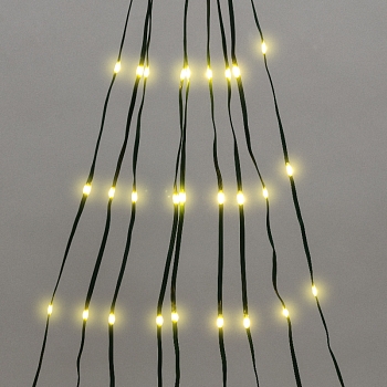 Гирлянда светодиодная из росы с макушкой на елку 9 нитей х 2м, 200LED, эффект водопада, теплый белый цвет, 230В NEON-NIGHT