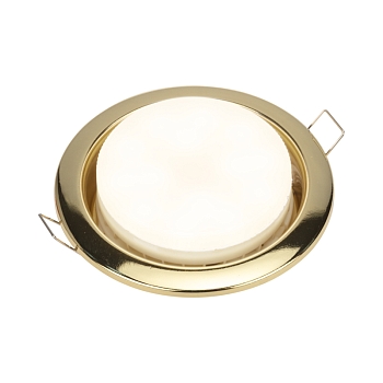 Комплект лампы и светильника GX53 «ЯРКИЙ ТЕПЛЫЙ ЗОЛОТОЙ» лампа 15,5 Вт теплого белого цвета свечения 2700 K и светильник под лампу GX53 золотистого цвета (604-067+608-003) REXANT