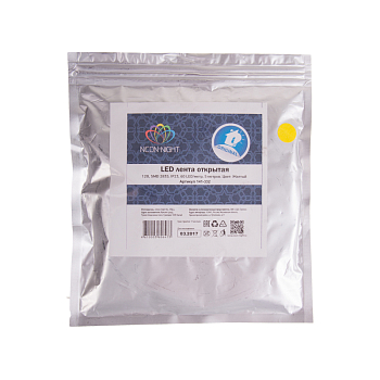 LED лента 5м открытая, 8 мм, IP23, SMD 2835, 60 LED/m, 12 V, цвет свечения желтый LAMPER