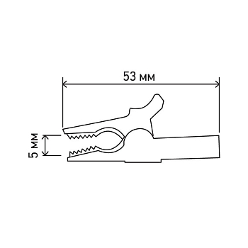 Зажим «Крокодил» для тестера 15А, 53мм, гнездо Banana REXANT