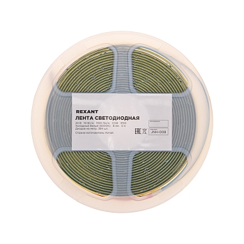 Лента светодиодная 24В, COB 10Вт/м, 384 LED/м, 6500K, 8мм, 5м, IP20 REXANT