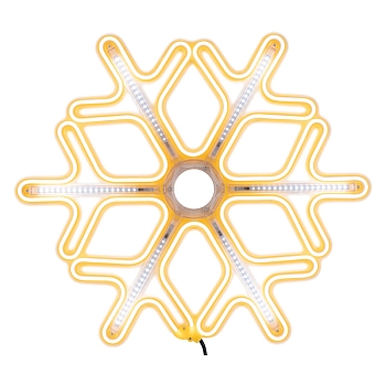 Фигура Снежинка из гибкого неона с эффектом тающих сосулек, 60х60 см, цвет свечения теплый белый/белый NEON-NIGHT