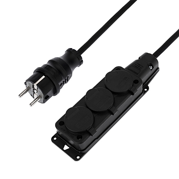 Удлинитель-шнур на рамке КГ 3х1,5, 10м, 3 гнезда, морозостойкий, с/з, 16А, 3500Вт, IP44 (Сделано в России) REXANT