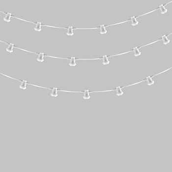 Гирлянда Белт-Лайт 2 жилы, 50м, шаг 20см, 250 патронов E27, IP65, белый круглый провод NEON-NIGHT