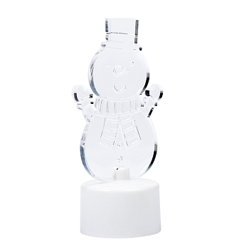 Фигура светодиодная на подставке Снеговик с шарфом 2D, RGB