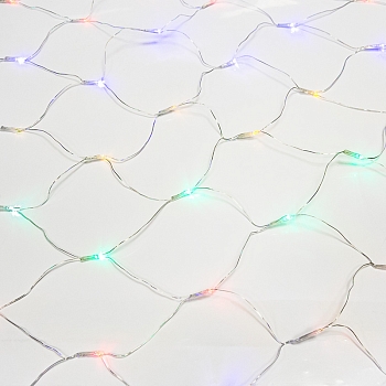 Гирлянда Сеть 1,5х1,5м, прозрачный ПВХ, 150 LED Мультиколор