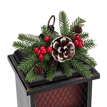 Светодиодный камин Рождество с эффектом живого огня 15х14х26см, батарейки 2хС (не в комплекте) и USB, бронзовый NEON-NIGHT