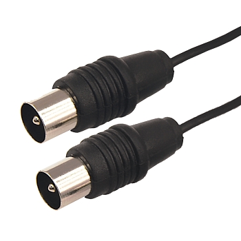 ВЧ кабель, ТВ штекер - ТВ штекер, 1,5м, черный REXANT