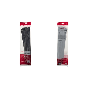 Стяжка кабельная нейлоновая 350x4,8мм, черная (100 шт/уп) REXANT