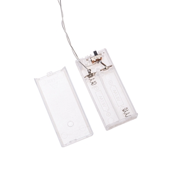 Тайские фонарики Пудра 1,5 м, прозрачный ПВХ, 10 LED, теплый белый, питание 2 х АА (батарейки не в комплекте)