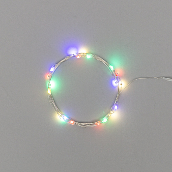 Гирлянда светодиодная Роса 2м, 20 LED, МУЛЬТИКОЛОР, IP20, тонкий батарейный блок, 2хCR2032 в комплекте NEON-NIGHT