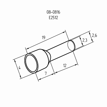 Наконечник штыревой втулочный изолированный F-12 мм 2.5 мм² (НШВи 2.5-12) синий REXANT