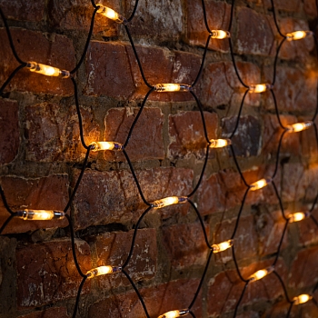 Гирлянда светодиодная Сеть 2x3м 432 LED ТЕПЛЫЙ БЕЛЫЙ черный каучук IP67 постоянное свечение 230В блок в комплекте NEON-NIGHT