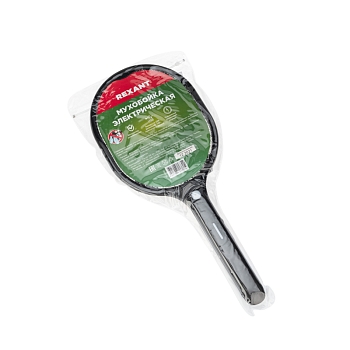 Мухобойка электрическая RX-460 Black, с фонариком и аккумулятором REXANT