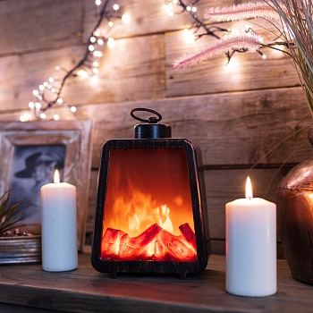 Светодиодный камин Лофт USB с эффектом живого огня 17х10х24.5 см NEON-NIGHT