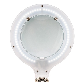 Лупа настольная 3D с подсветкой 60 SMD LED, сенсорная регулировка яркости, VISAGISTE, ø127мм, белая REXANT