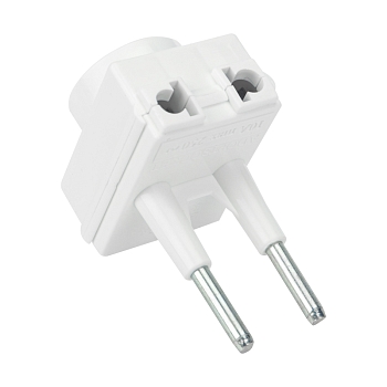 Адаптер сетевой (переходник) с Евро А/F на тонкую вилку С1 «Козья ножка» 10А б/з REXANT