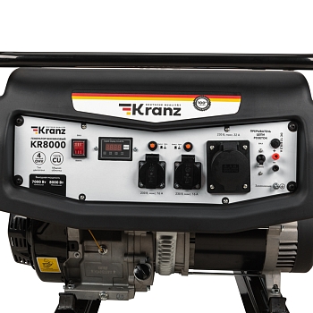 Генератор бензиновый KR8000, 8кВт, 230В, 25л, ручной старт KRANZ
