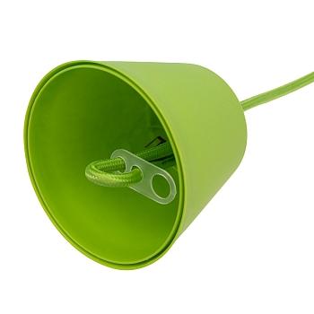 Патрон E27 силиконовый со шнуром 1м зеленый REXANT