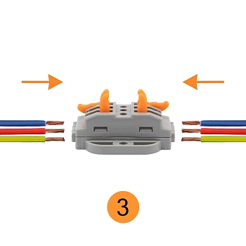 Клемма СМК 222-423P проходная 3 полюса, с монтажной площадкой (0,08-4 мм²), серая (25 шт./уп.) REXANT