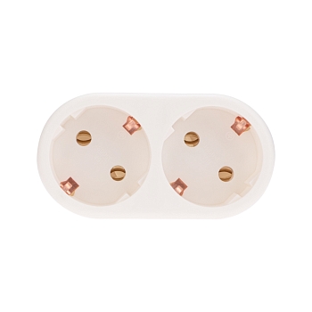 Набор двойников электрических 16А с/з вертикальные, белый (2 шт./уп.) REXANT