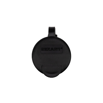 Розетка влагозащищенная переносная с крышкой 1 гнездо, с/з, 16А, IP44 каучук, черная REXANT