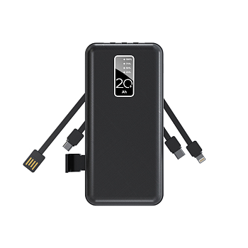 Портативное зарядное устройство Power Bank (аккумуляторная батарея) 20000 mAh, черное REXANT