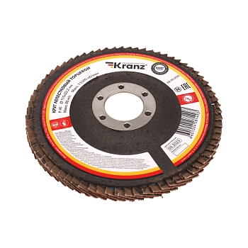 Круг лепестковый торцевой, P40, 115х22,2мм KRANZ
