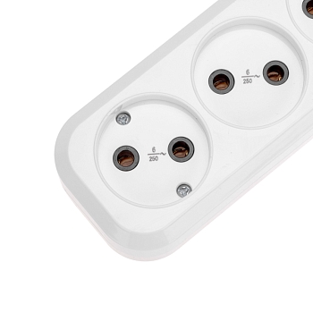 Удлинитель 3 гнезда, 1,5м, 2х0,75мм², б/з, белый PROconnect