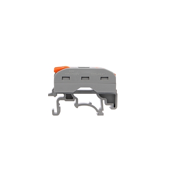 Клемма СМК 222-423D проходная 3-полюсная, с креплением на DIN-рейку (0,08-4 мм²), серая (5 шт./уп.) REXANT