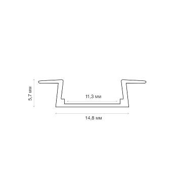 Комплект врезного алюминиевого профиля с рассеивателем, 22х6мм, 2м REXANT