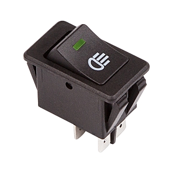 Выключатель клавишный 12В 35А (4с) ON-OFF с зеленой LED-подсветкой REXANT