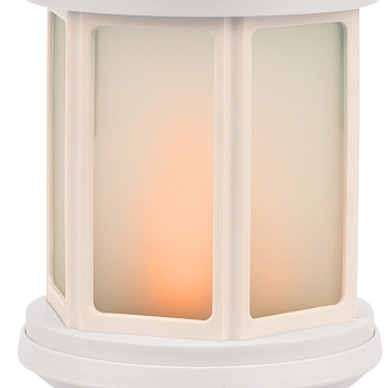 Декоративный фонарь 12х12х20,6 см, белый корпус, теплый белый цвет свечения с эффектом пламени свечи NEON-NIGHT