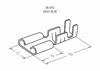 Клемма плоская гнездо 7.7 мм 0.75-1.5 мм² (РП-м 1.5-(6.3)) REXANT