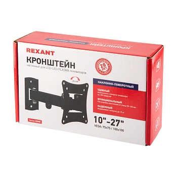 Кронштейн для телевизора 13"-37", наклонно-поворотный одно колено REXANT