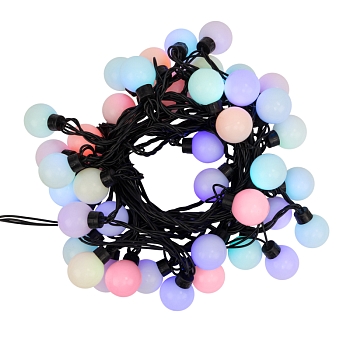 Гирлянда светодиодная Мультишарики Ø38мм 10м 40 LED RGB черный ПВХ IP65 быстрая смена цвета 230В нужен блок 303-500 NEON-NIGHT