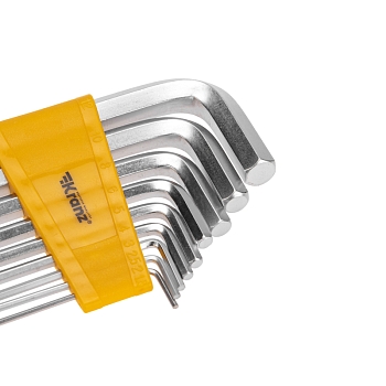 Набор ключей имбусовых HEX KRANZ 2,0-12 мм, CrV, 9 шт., удлиненные