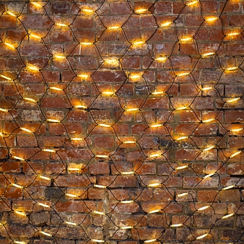 Гирлянда светодиодная Сеть 2x3м 432 LED ТЕПЛЫЙ БЕЛЫЙ черный каучук IP67 постоянное свечение 230В блок в комплекте NEON-NIGHT