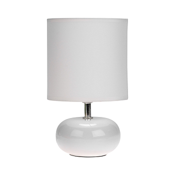 Светильник декоративный настольный Форте, основание белого цвета, белый абажур, цоколь Е27, 60Вт REXANT