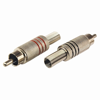 Разъем аудио/видео, штекер RCA, винт, серебро, 2 шт. REXANT