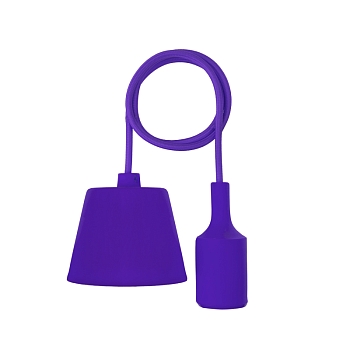Патрон E27 силиконовый со шнуром 1м фиолетовый REXANT