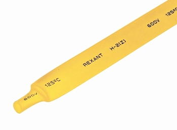 Трубка термоусаживаемая ТУТ нг 9,0/4,5мм, желтая, упаковка 50 шт. по 1м REXANT