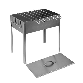 Мангал-коптильня сборный Эконом 400х250х400мм, с 6 шампурами, в гофрокартонной коробке СОКОЛ