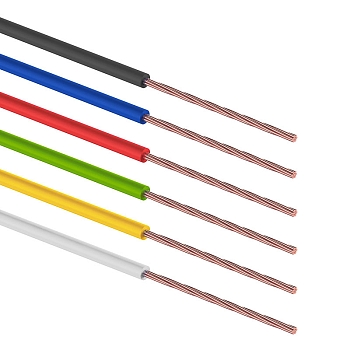 Набор автопровода «Радуга» 1х1,50мм, 6 цветов (белый, желтый, зеленый, красный, синий, черный) по 3м REXANT